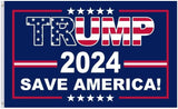 Trump 2024 Save America Flag  - American Flag Text