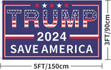 Trump 2024 Save America Flag  - American Flag Text