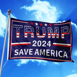 Trump 2024 Save America Flag  - American Flag Text