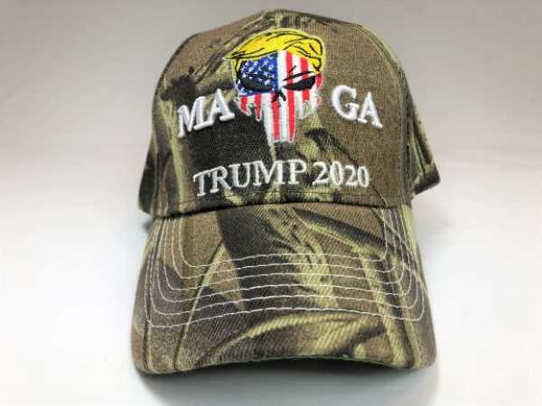 Camo MAGA 2020 Trump  Punisher Hat 3D Embroidery