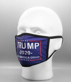 Blue Trump 2020 Reversible 2 sided KAG &  Thin Blue Line Flag Face Mask