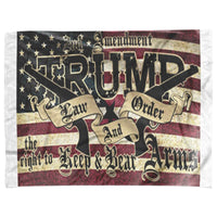 Trump Law and Order 2nd Amendment American Flag Fleece Sherpa Blanket