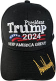 Black President Trump 2024 Baseball Cap