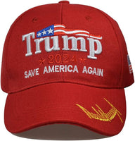 Red Trump Hat 2024 Adjustable Embroidered