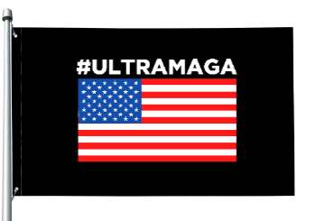 Black #UltraMAGA Flag with American Flag Trump 2024
