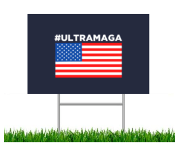 #ULTRAMAGA - American Flag Trump 2024 Yard Sign w/ Stake for Lawn