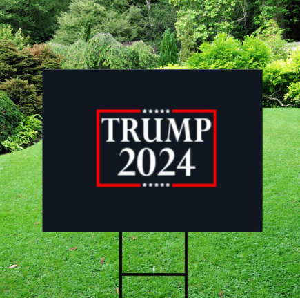 Black Trump 2024 Yard Sign w/ Stake