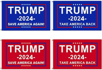 Set of 4 Donald Trump Save America & Take America Back Flags 3x5 Feet