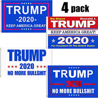 OuMuaMua Trump for President 2020 Flag - 4pcs Different Anti-Static and Anti-Fading Supporting Flag Combination for Trump