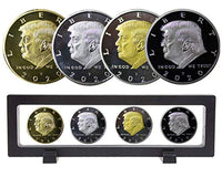 2020 Donald Trump Gold Coin Set with Display Case, Gold & Silver Plated Collectible