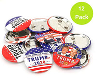 Bundle of 19 Trump 2020 Items: 2  Flags, 12 Buttons, 1 Hat and 4 Stickers Best Value Package