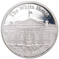 1 Troy Oz .999 Pure Silver Medal 45th President Donald Trump and The White House