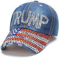 Trump 2020 MAGA Keep America Great Bling Rhinestone Hat