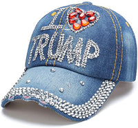 Trump 2020 MAGA Keep America Great Bling Rhinestone Hat