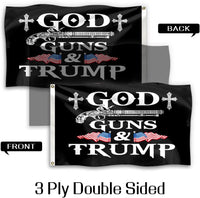 God Guns & Trump Flag Double Sided 3x5 Feet