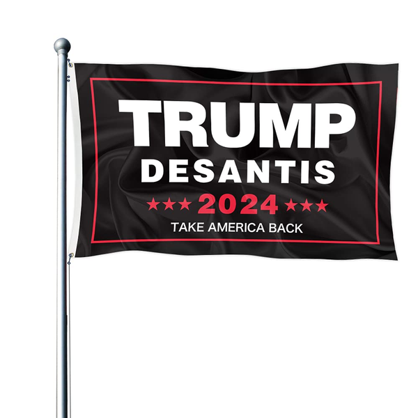 Trump Desantis 2024 Take America Back 3x5 Ft Flag with Two Brass Grommets For Indoor and Outdoor Decor