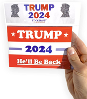 Trump 2024 Stickers - (10 Piece) Trump Sticker Pack - 4"X6" Patriotic stickers - Trump Decals For Laptops, Water Bottles, Bumpers, Windows, Etc. - 100% UV Resistant and 100% Water-Resistant For Indoor or Outdoor Placement - 10 Different Designs