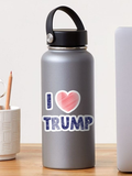 Hand Drawn I Love Trump Red Heart Sticker