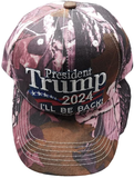 President Trump 2024 Pink  Camouflage Camo Embroidered Trucker Hat