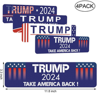 4 Pack Reflective Trump 2024 Car Magnet Stickers