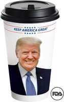 Trump Coffee Cups - 16 Ounce, Set Of 100, Sleeves