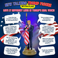 Donald Trump Talking Doll with Flag -17 Different Audio Lines in Trump's Voice 
