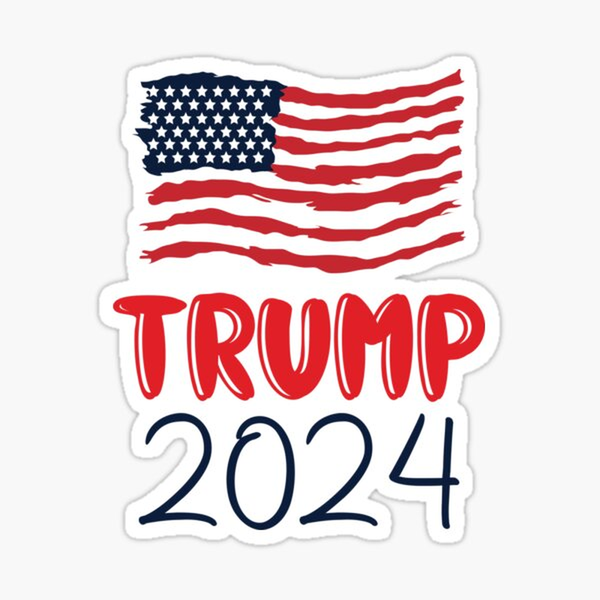 Trump 2024 American Flag Sticker