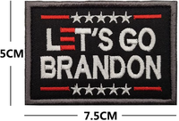 2PC Lets Go Branson Patch - Funny Military Morale Embroidered Patch Hook and Loop Backing Blue Background