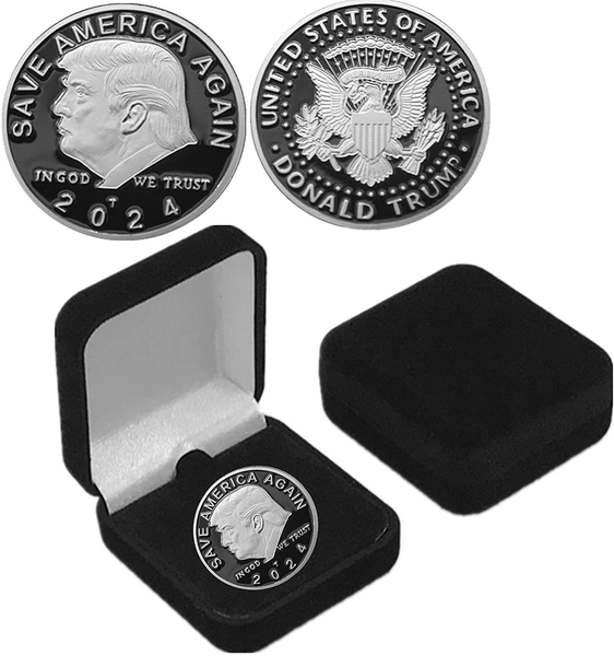 Donald Trump  Save America Again Platinum Plated Collectable Coin in Luxury Box 