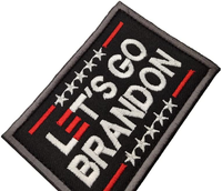 2PC Lets Go Branson Patch - Funny Military Morale Embroidered Patch Hook and Loop Backing Blue Background