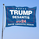 Trump Desantis 2024 Save America Again flag 3x5 FT,with 2 Brass Grommets ,garage,outdoor activities,indoor walls.