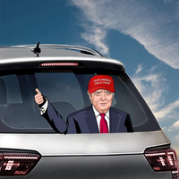 MIYSNEIRN Rear Window Wiper Decal Donald Trump Accessories 3D Rear Wiper Swing Waving Window Emblem Sign Vinyl Funny Vehicle Decorations USA Make America Great Again
