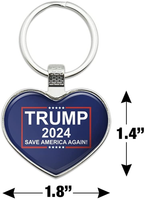 Trump 2024 Keychain Heart Love Metal Key Chain Ring