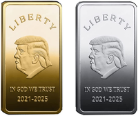 Donald Trump Set of Gold & Silver Plated Bouillon Bars
