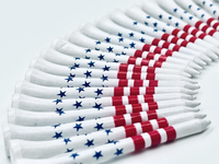 USA Golf Tees - 2-3/4 Inch Tees - American Flag Design, Premium Patriotic Wooden Tee, Professional Length