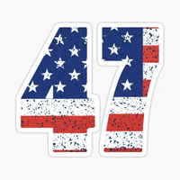 Trump 47 American Flag Sticker