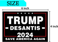 2 Pcs (Black) Trump Desantis 2024 Save America Again Reflective Bumper Stickers,Desantis for President in 2024 Sticker Decals for Trucks Window Laptop Toolbox Motorcycle Décor 6X4 Inch