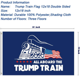 SOULBUTY Trump Train Flag 12x18 Double Sided, All Aboard the Trump Train Flag, for Boat, True Two-sided, Three layers