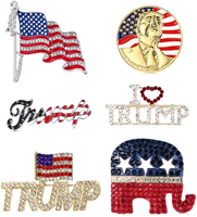 Set of 6 Republican Party Elephant Donald Trump  Brooch Lapel Pin 