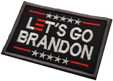 2PC Lets Go Branson Patch - Funny Military Morale Embroidered Patch Hook and Loop Backing Blue Background