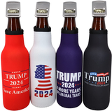 Trump 2024 Beer Bottle Insulator - Donald Trump Gifts MAGA Save America,Make Liberals Cry Again,Four More Years of Liberal Tears,Insulated Cooler Sleeve with Zipper,Built-In Removable Bottle Opener