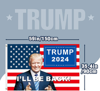 FSFLAG Trump 2024 Flag, Trump Flag 3x5 Feet I'll Be Back, Trump 2024 Flag for Room Wall Boat, Double Stitched Polyester Trump Flags I will Be Back with 2 Grommets