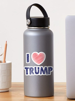 Hand Drawn I Love Trump Red Heart Sticker