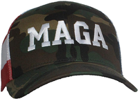 Tropic Hats Adult Embroidered Trump MAGA 6 Panel Trucker Cap W/Snapback