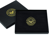 Trump Scarf | Black & Gold Presidential Seal | 100% Cashmere Donald Trump Scarf | Presentation Box Included