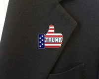 CandiSen Donald Trump Thumbs Up Pin  - Made in USA - President Trump Gift, Metal Enamel Button on American Flag