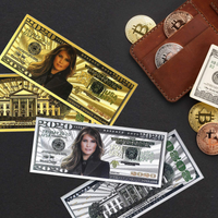 2020 Dollar Bill Melania Trump Banknote, Gold Coated First Lady Melania Limited Edition Million Dollar Bill Great Gift for Currency Collectors and Republican (Silver, 10)