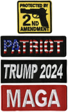 Trump 2024 MAGA Patriotic Patches  Iron On/Sew On 6pc. 