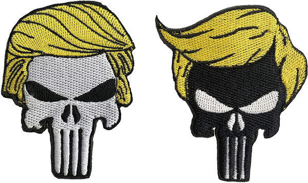 Trump Skull Patch Sew or Iron on Patches Skull Donald Trump President for Clothing Jackets Backpacks Jeans #1