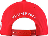 Save America Trump 2024 Embroidered Red Hat America Flag on Side
